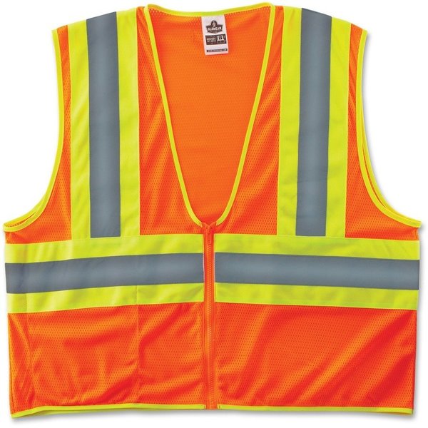 Glowear Safety Vest, 2-Tone, Type R, Class 2, Reflective, S/M, Orange EGO21303